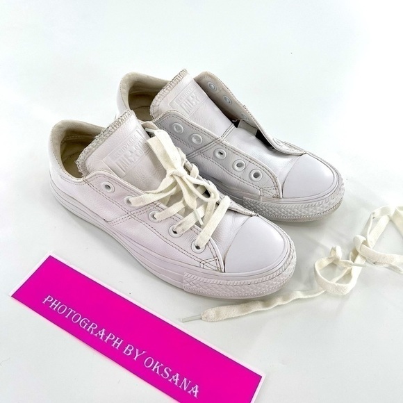 Converse Womens Chuck Taylor All Star Leather Mono Trainer | White size 6 - Picture 4 of 12